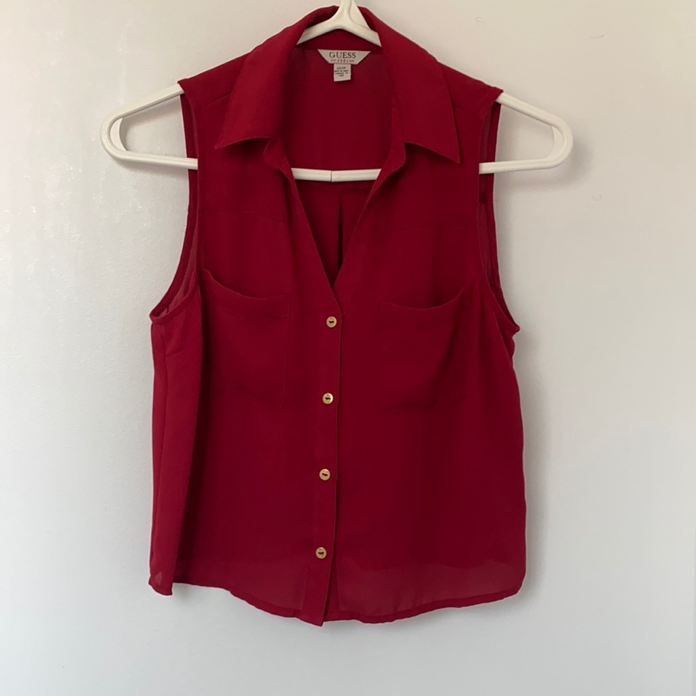 Guess cropped tank blouse